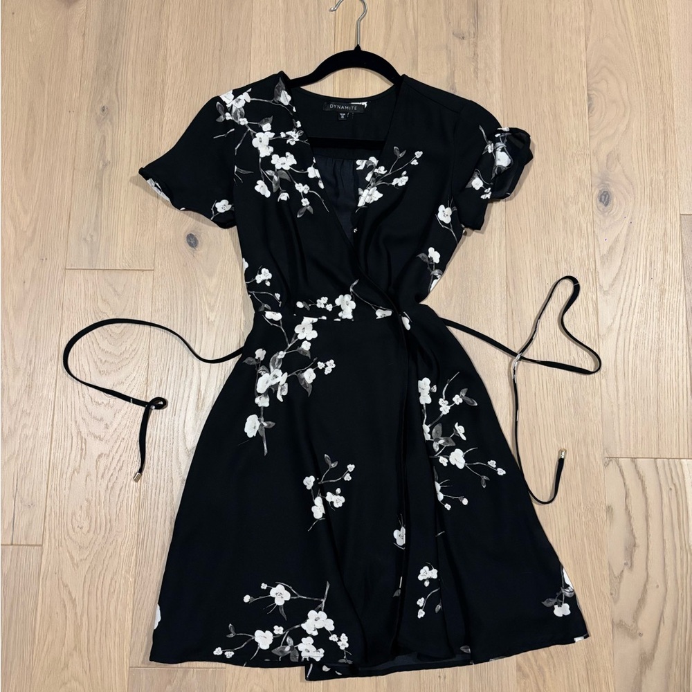 Dynamite Black Floral Mini Dress